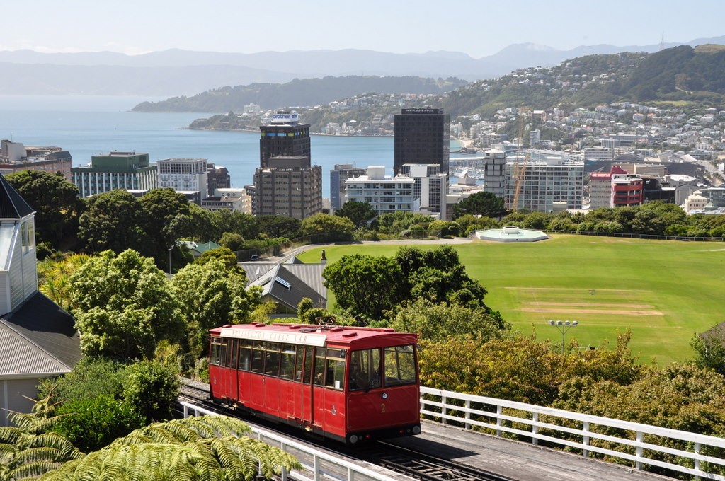 View out over Wellington from the top of the cable car